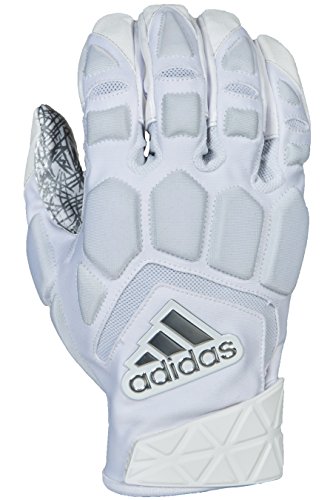 adidas Freak Max Padded Lineman Gloves, White/White, 3X-Large