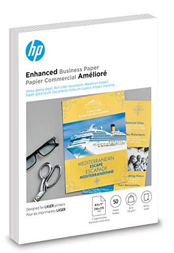 HP Brochure Paper | Glossy | 8.5x11 | 50 Sheets (4WN09A)