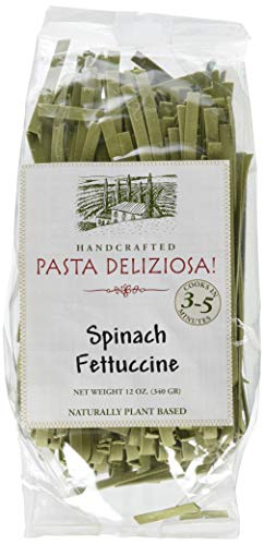 Pasta Deliziosa Handcrafted Pasta, Spinach Fettuccine, 12 Ounce