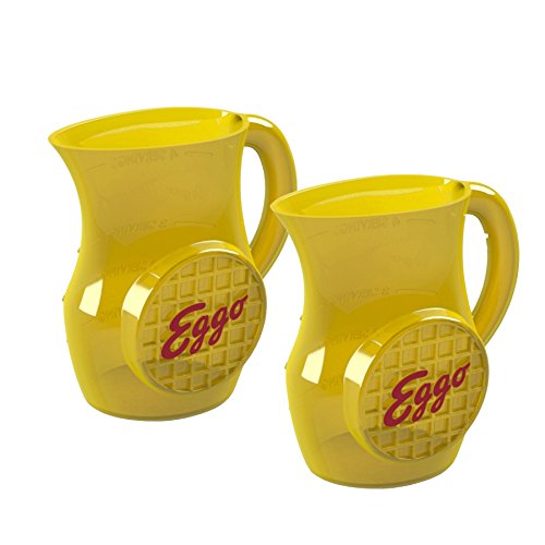 Kellogg's Eggo Syrup Dispenser (2 pack) Microwave - Safe for Your Favorite Maple Syrup to Pour Over the Eggo French Toast, Retro-Style BPA-Free Sturdy Plastic by Jokari
