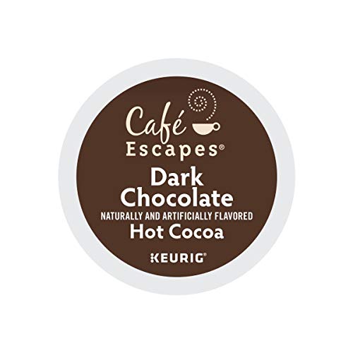Cafe Escapes, Dark Chocolate Hot Cocoa, Single-Serve Keurig K-Cup Pods, 72 Count (3 Boxes of 24 Pods)