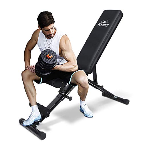 FLYBIRD Weight Bench, Adjustable Strength Training Bench for Full Body Workout with Fast Folding- 2020 Version