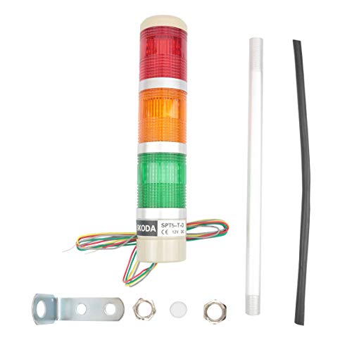 Nxtop Industrial Signal Light Column LED Alarm Round Tower Light Indicator Continuous Light Warning Light Red Green Yellow DC 12V