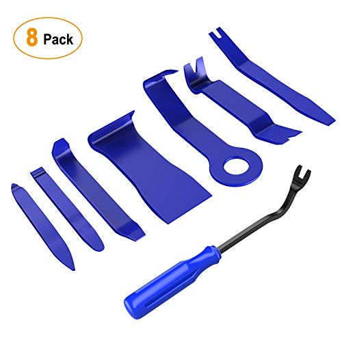 GOOACC 8PCS Auto Trim Removal Tool Kit No-Scratch Pry Tool Kit for Car Audio Dash Door Panel Window Molding Fastener Remover Tool Kit-Blue