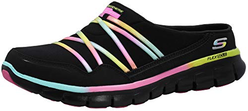 Skechers Women Air Streamer Mule Clog, Black/Multi/Black, 11 M US