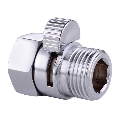 KES Shut Off Valve Brass Shower Head Valve with Handle Lever G1/2 Water Flow Control Valve Regulator Chrome, K1140B-CH