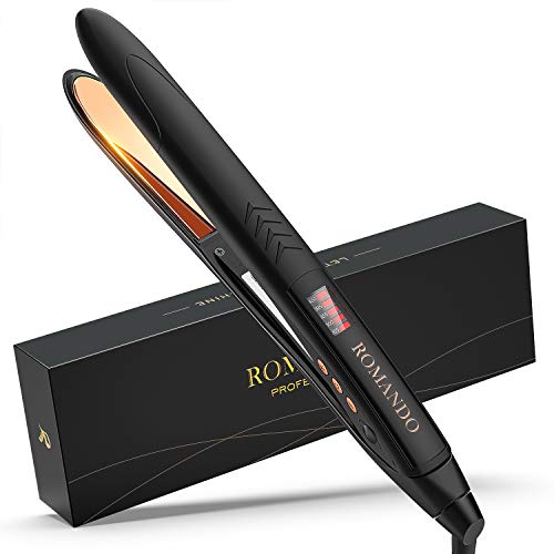 Hair Straightener, Flat Iron, Professional Hair Straightener Flat Iron, ROMANDO Titanium Flat Iron for Hair