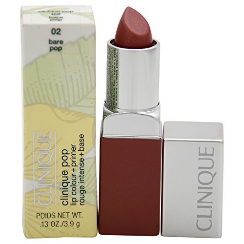 Clinique Women's Pop Lip Color + Primer Lipstick, 02 Bare, 0.13 Ounce