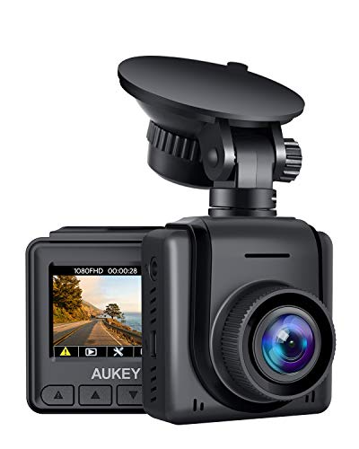 AUKEY Mini Dash Cam 1080p Full HD Dash Camera with 1.5” LCD Screen Car Camera with 170° Wide-Angle Lens, G-Sensor, WDR, Motion Detection, and Clear Night Recording