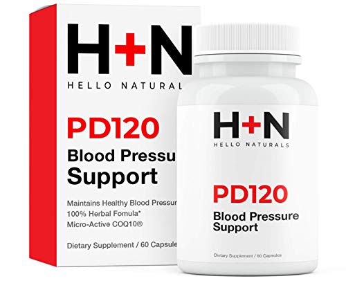 PressureDown120 | High Blood Pressure Supplements | Lower your BP Naturally | Heart Healthy Cardiovascular Formula contains CoQ10, Vitamin D & L-Theanine | Bottle contains 60 Stress Reducting Capsules