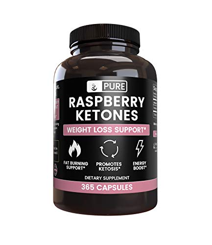 Natural Raspberry Ketone, 365 Capsules, 4-Month Supply, No Stearate or Rice Filler, Potent, Antioxidant-Rich, Made in The USA, 1050mg Pure Raspberry Ketone with No Additives