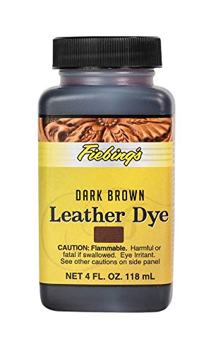 Fiebing's Leather Dye 4oz Dark Brown - alcohol based penetrating & permanent leather dye