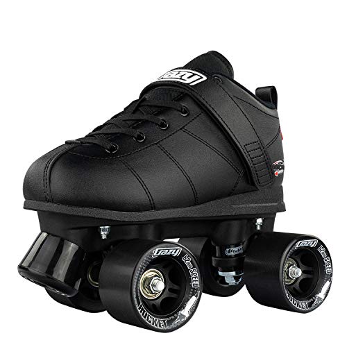 Crazy Skates Rocket Roller Skates - Quad Skates for Men and Women - Black (Size 10)