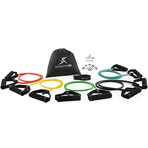 ProsourceFit Tube Resistance Bands Set with Attached Handles