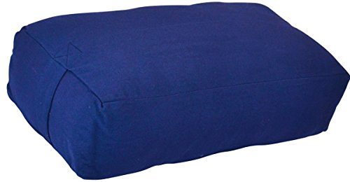 YogaAccessories Supportive Rectangular Cotton Yoga Bolster (Blue)