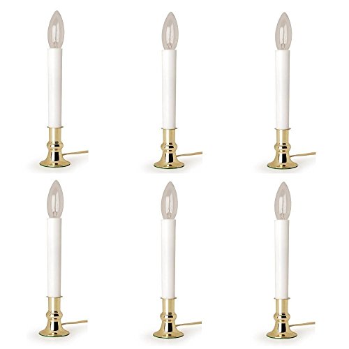 Brass Plated Candle Lamp with On/Off Sensor - Pack of 6