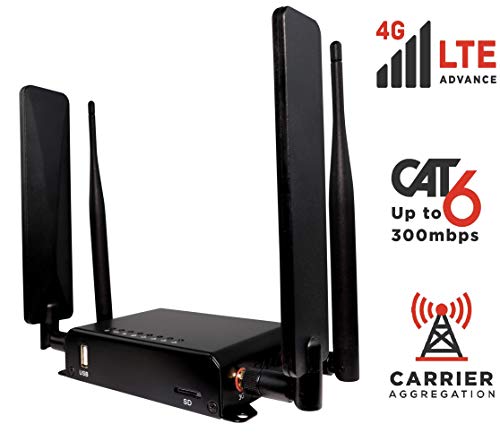 4g LTE+ Advanced OpenWRT Cat6 Unlocked Sim Router Modem with Carrier Aggregation Preconfigured for use on The AT&T Network & Compatible with T-Mobile