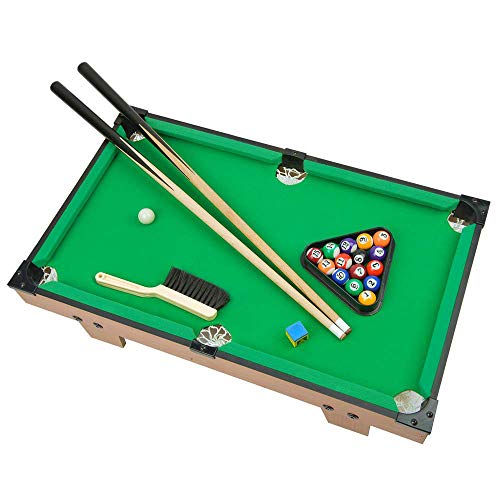 Portzon Mini Pool Table, Premium Tabletop Billiards Mini Snooker Game Set - Balls, Cues, and Rack Pool, Sport Bank Shot Family Playing