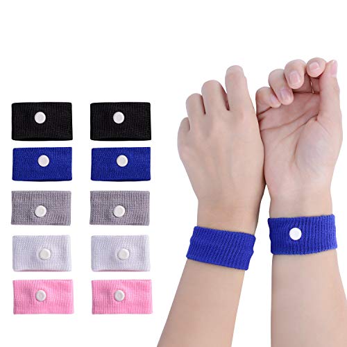 LYJEE 5 Pairs Motion Sickness Nausea Relief Wristbands for Sea Car Flying Pregnant Travel Sickness Bracelet