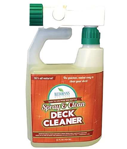 Wash Safe Industries WS-SC-HE Spray and Clean Composite Deck Cleaner, Hose End Bottle, 32 oz. Spray Jug, Clear