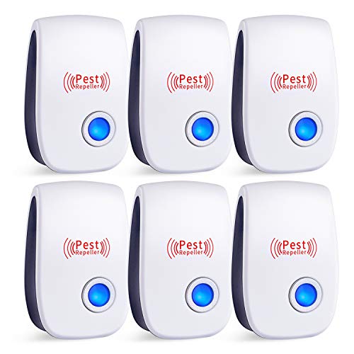 TEcoArt Ultrasonic Pest Repeller 6 Packs,2020 Newest Pest Control Electronic Plug in Pest Repellent Indoor for Flea, Insects, Mosquitoes, Mice, Spiders, Ants, Rats, Roaches, Bugs, Child and Pets Safe