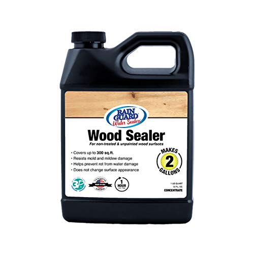 Rain Guard Water Sealers SP-8002 Wood Sealer Concentrate - Water Repellent for Interior or Exterior Wood - 32 oz Makes 2 gallons, Invisible Clear