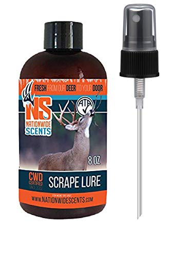 Nationwide Scents Scrape Lure Deer Attractant Urine | Pure Active Scrape Lure Buck Hunting Spray Scent (8 oz Bottle)