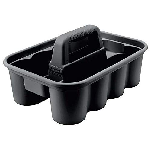 Rubbermaid Deluxe Carry Caddy for Cleaning Products, Spray Bottles, Sports/Water Bottles, and Postmates/Uber Eats Drivers, Black (FG315488BLA)