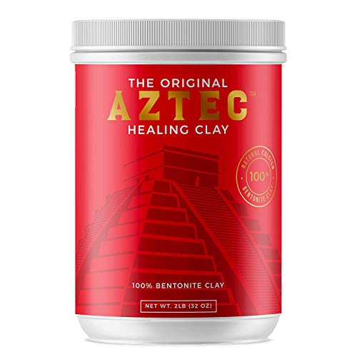 Aztec Healing Clay - 2 LB Pure Sodium Bentonite Powder - Natural Face Mask for Deep Pore Cleansing & Skin Beatification. Perfect for Skin Issue, Blackheads, Acne, Hair Hydration, Cleansing &Bath