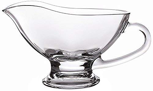 Bezrat Gravy Boat - Large 10 oz crystal Coupe Shaped Gravy Sauce Boat