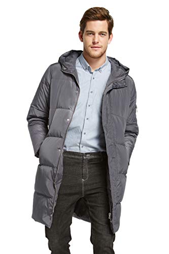 Orolay Men’s Thickened Down Jacket Winter Warm Down Coat Grey