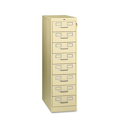 Tennsco CF846PY Eight-Drawer File Cabinet for 3 x 5 & 4 x 6 Card, 15w x 52h, Putty