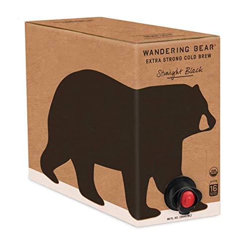 Wandering Bear Organic Cold Brew Coffee On Tap, Straight Black, No Sugar, Always Fresh and Ready to Drink, Not a Concentrate, 96 fl oz