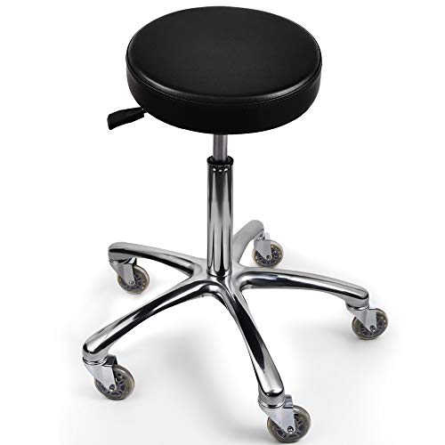 Adjustable Stool and Black Round Chair or Salon & Spa Stools, The Adjustable Rolling Stool Can be Used as The Office Stool and Swivel Stool, Rolling Stool can Also Slide in Cloth Carpets. …
