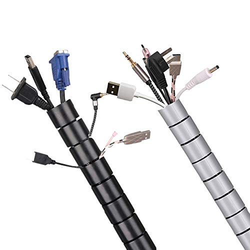 120 Inch Cable Sleeve, Flexible Cord Bundler Wire Wrap Cable Management System for Office and PC
