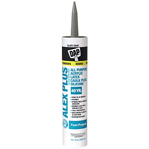 Dap 18110 Acrylic Latex Caulk With Silicone, 10.1-Ounce, Slate Gray