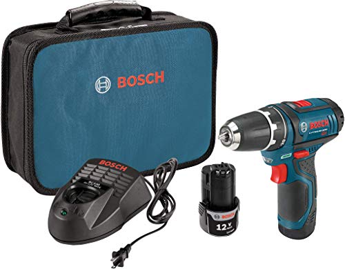 Bosch Power Tools Drill Kit - PS31-2A - 12V, 3/8 Inch, Two Speed Driver, Cordless Drill Set - Includes Two Lithium Ion Batteries, 12V Charger, Screwdriver Bits & Soft Carrying Bag, Blue