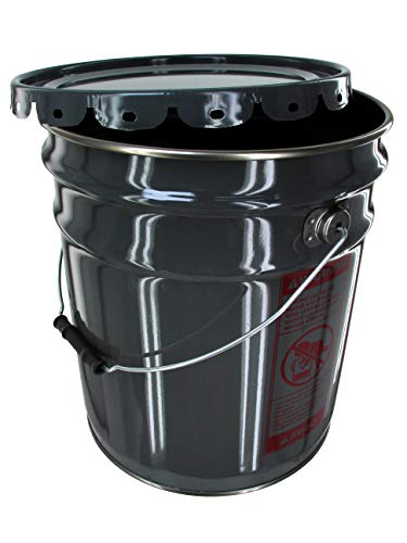 5 Gallon Steel Pail with Gasketed Crimp-on Lid, 12' x 13.5'