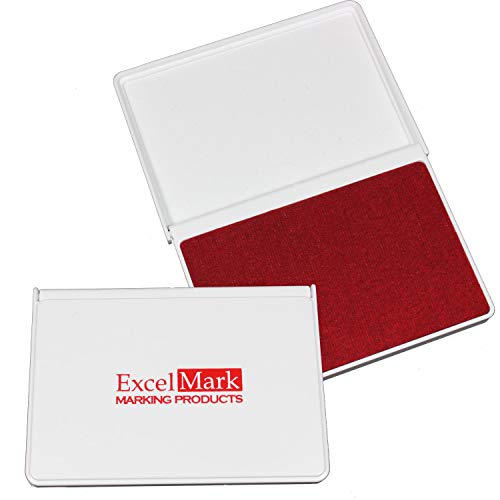 ExcelMark Ink Pad for Rubber Stamps 2-1/8' by 3-1/4' - Red