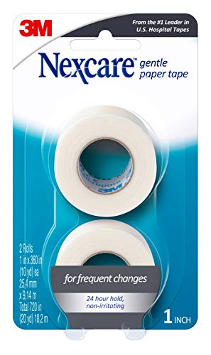 Nexcare Gentle Paper First Aid Tape, Tears Easily, For Frequent Gauze Changes, 2 Rolls