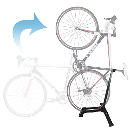 Qualward Bicycle Stand Vertical Bike Rack Floor Adjustable Upright Design, Space Saving for Living Room, Bedroom or Garage