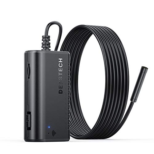 DEPSTECH Wireless Endoscope, IP67 Waterproof WiFi Borescope Inspection 2.0 Megapixels HD Snake Camera for Android and iOS Smartphone, iPhone, Samsung, Tablet -Black(11.5FT)