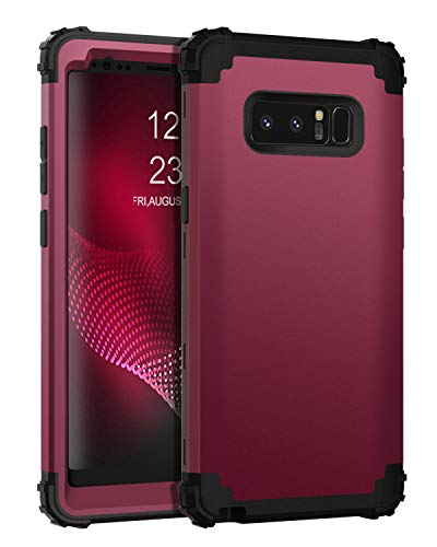 BENTOBEN Samsung Galaxy Note 8 Case, Note 8 Phone Case, 3 in 1 Heavy Duty Hybrid Hard PC Soft Silicone Bumper Shockproof Anti Slip Protective Cases for Samsung Galaxy Note 8 (2017 Release), Wine Red