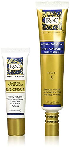 Roc Retinol Value Set Duo, Deep Wrinkle Night Face Cream & Retinol Correxion Eye Cream (Packaging May Vary)