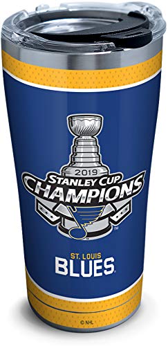 Tervis NHL St. Louis Blues 2019 Stanley Cup Champions Stainless Steel Insulated Tumbler with Clear & Black Hammer Lid, 20 oz, Silver -