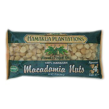 100% Hawaiian Dry Roasted Baking Macadamia Nuts 1.25 lb. Bag