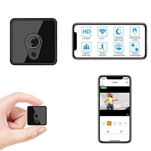 Mini Spy Camera Wireless, Relohas HD 1080P Hidden Camera Live Streaming, Small Security Camera WiFi Camera with Night Vision Motion Activated Spy Cam Nanny Cam Home/Outdoor (with Cell Phone APP)