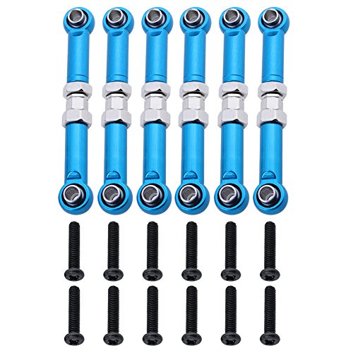 Hobbypark 6PCS Adjustable Aluminum Steering Linkage Servo Link Pull Rod Turnbuckle A959-03 Metal for WLtoys A959 A969 A979 1/18th RC Car Upgrade Parts