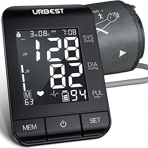 URBEST Blood Pressure Monitor - Accurate Digital BP Machine Extra Large Upper Arm Blood Pressure Cuff with Large Backlit Display,2-Users 180 Memory Automatic High Blood Pressure Detector for Home
