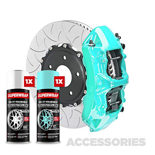 Superwrap Sprayable Vinyl Wrap - Accessories Kit - Calipers, Grills, Trims, Mirrors or Emblems - High Gloss - Miami Teal